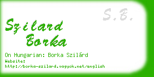 szilard borka business card