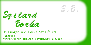 szilard borka business card